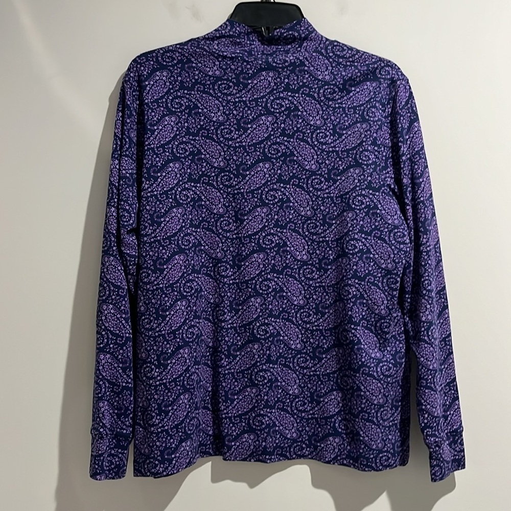 Lands End purple paisley floral top. Size large. - Picture 5 of 6